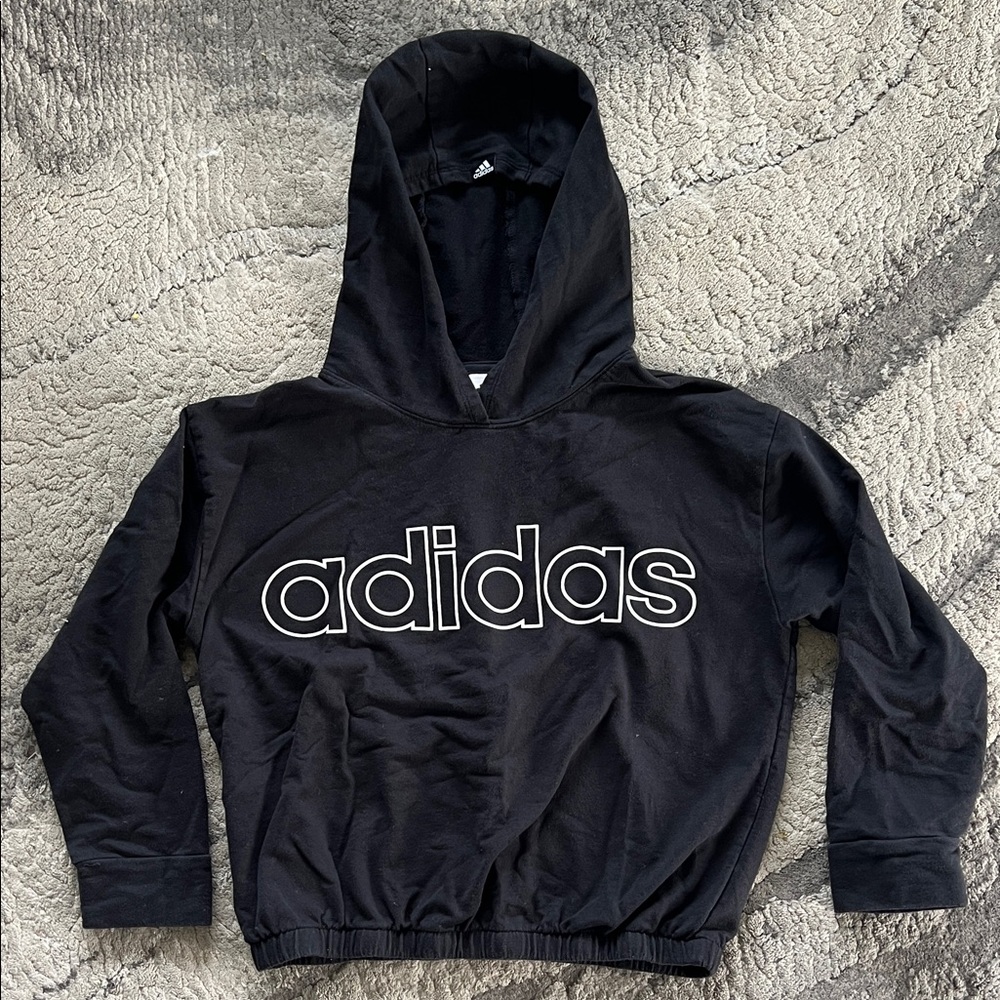 Adidas Kids Black crop Hoodie size S